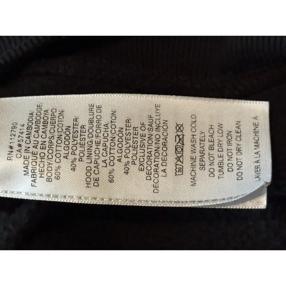 True Religion Vintage Patch Zip Up Hoodie Black Men's L